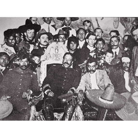 Art.com General Pancho Villa and Emiliano Zapata with Comrades in the National Palace, Mexico City Photographic Print, 32" x 24"