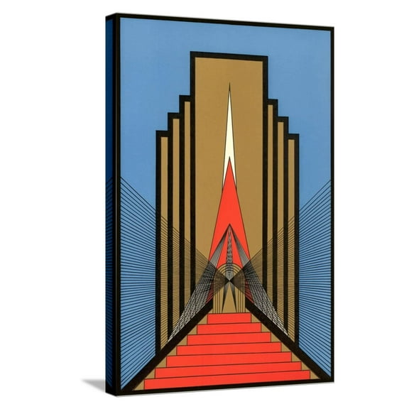 Art.com Geometric Art Deco Stretched Canvas Print Wall Art, 16" x 24"