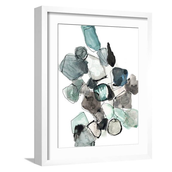 Art.com Geometric Pools Art Print by Lora Gold, White Frame Wall Art, 17" x 21"