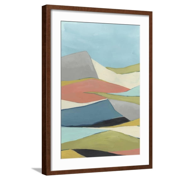 Art.com Geoscape I Art Print by June Vess, Brown Frame Wall Art, 21" x 29"