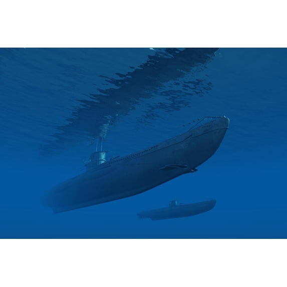 Art.com German U-Boats Forming Part of a Wolfpack Art Print by Stocktrek Images, 36" x 24"