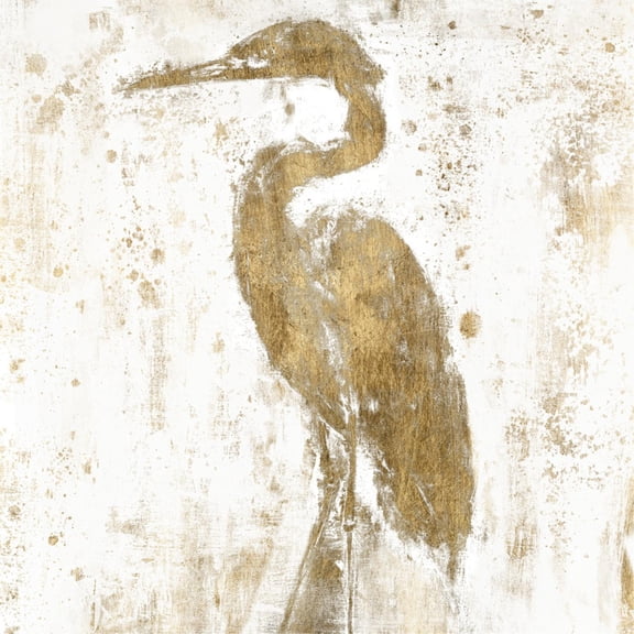 Art.com Gilded Heron II Art Print by Jennifer Goldberger, 16" x 16"