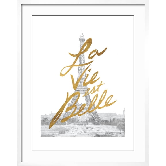 Art.com Gilded Paris Art Print by Moira Hershey, White Frame Wall Art, 23" x 29"