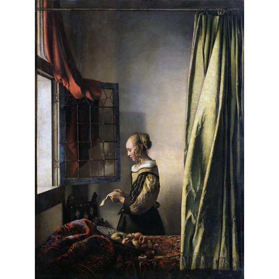 Art.com Girl Reading a Letter by an Open Window, Ca 1659 Giclee Print by Johannes Vermeer, 12" x 16"