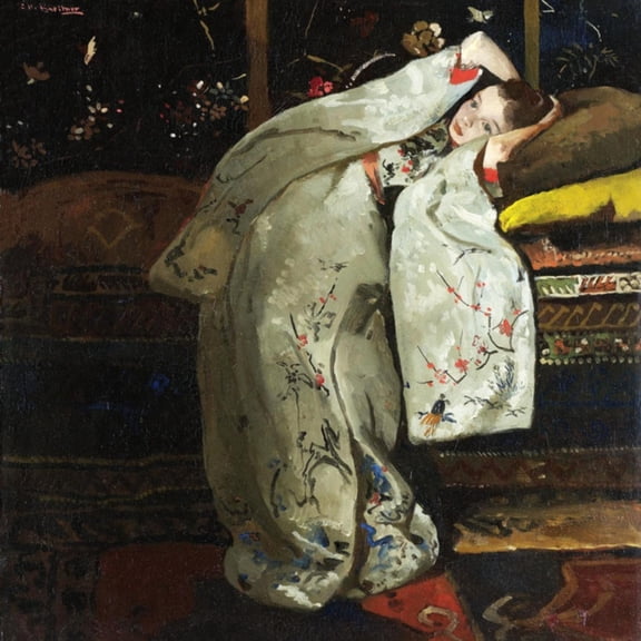 Art.com Girl in a White Kimono Art Print by George Hendrik Breitner, 16" x 16"