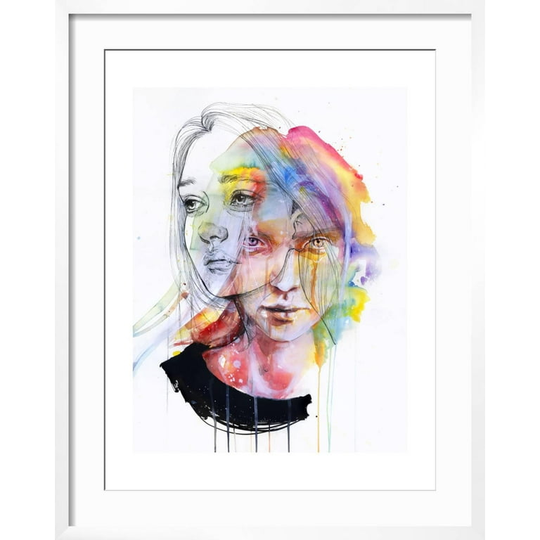 Art.com Girls Change Colors Art Print by Agnes Cecile, White Frame