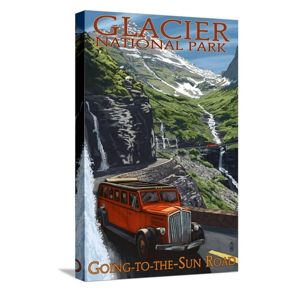 Art.com Glacier National Park - Going-To-The-Sun Road, c.2009 Stretched Canvas Print Wall Art by Lantern Press, 12" x 18"