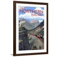 thumbnail image 1 of Art.com Glacier National Park, Montana - Great Northern Railway Art Print by Lantern Press, Brown Frame Wall Art, 32" x 44", 1 of 5