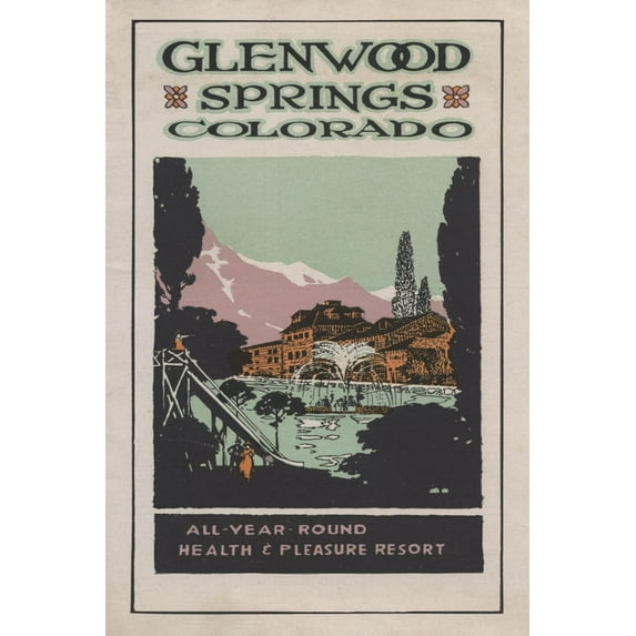 Art.com Glenwood Springs, Colorado - Health Resort Poster No. 2 Art Print by Lantern Press, 16" x 24"