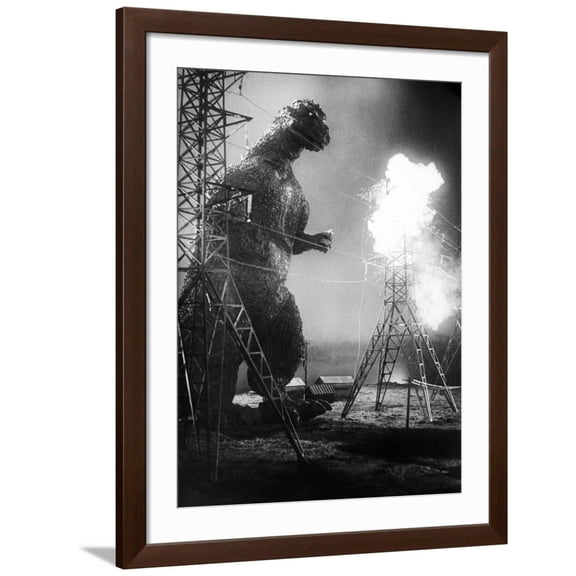 Art.com Godzilla, (AKA Gojira), Godzilla, 1954 Photo, Brown Frame Wall Art, 32" x 40"