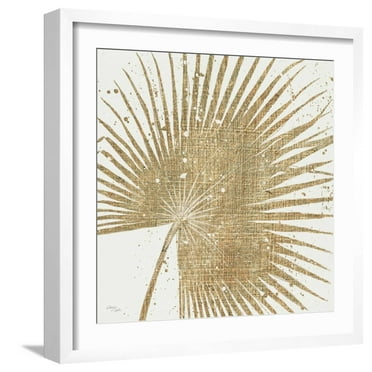 Art.com Gold Leaves II Art Print by Jim Wellington, White Frame Wall Art, 21" x 21"