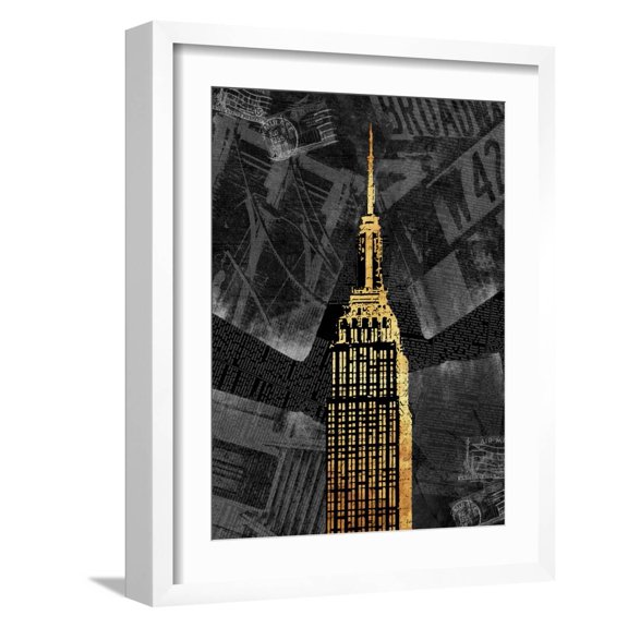 Art.com Gold NY Art Print by Jace Grey, White Frame Wall Art, 17" x 21"