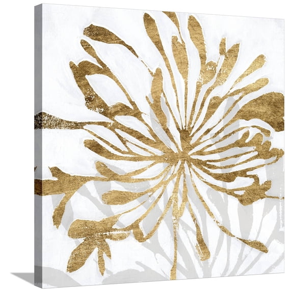 Art.com Golden Gilt Bloom I Stretched Canvas Print Wall Art by Annie Warren, 30" x 30"