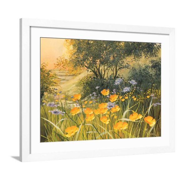 Art.com Golden Sunset Art Print by Mary Dipnall, White Frame Wall Art, 40" x 32"