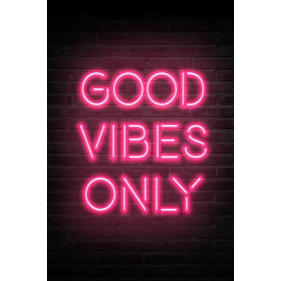 Art.com Good Vibes Only - Pink Neon Art Print, 12" x 18"