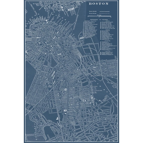 Art.com Graphic Map of Boston Art Print by Vision Studio, 12" x 18"