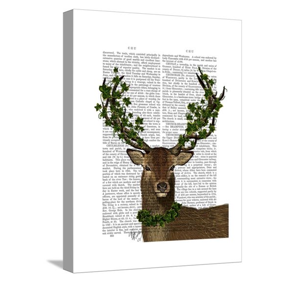 Art.com Green King Stretched Canvas Print Wall Art by Fab Funky, 12" x 16"