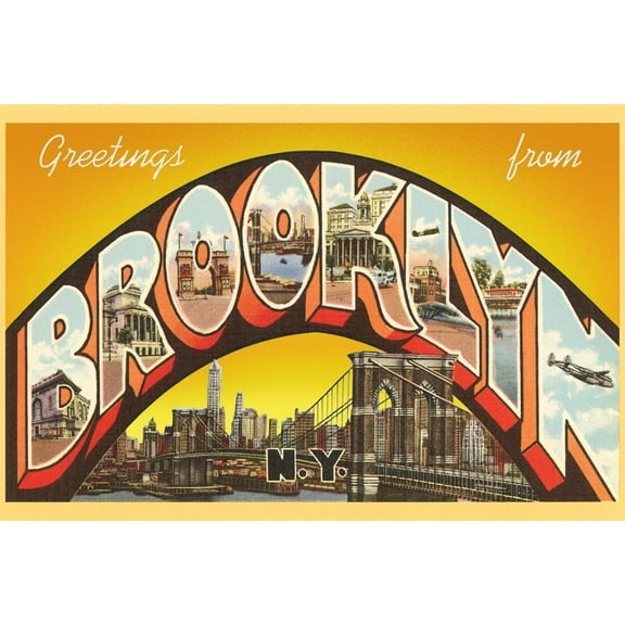 Art.com Greetings from Brooklyn Art Print, 18" x 12"