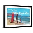 thumbnail image 1 of Art.com Greetings from Malibu Beach, California, Surfers Art Print, Black Frame Wall Art, 44" x 32", 1 of 5