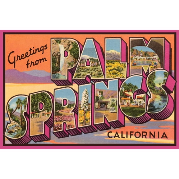 Art.com Greetings from Palm Springs Art Print, 18" x 12"