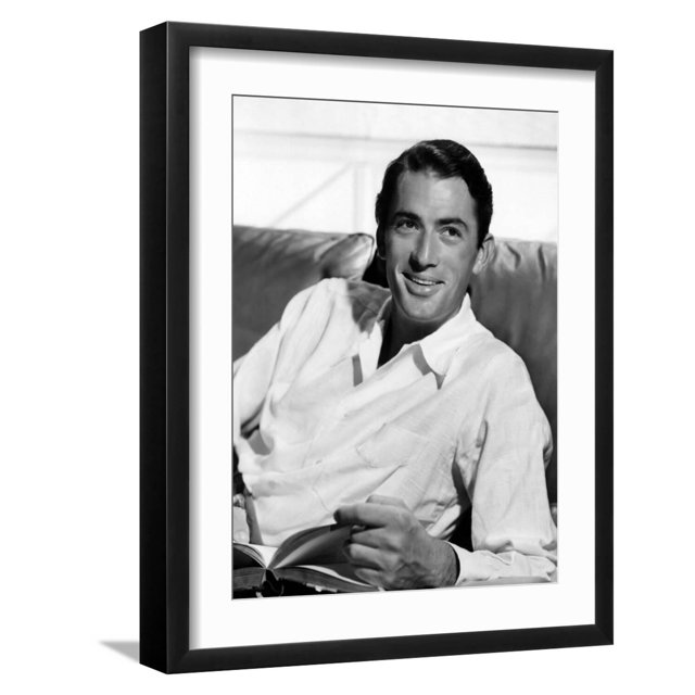 Gregory Peck in the Late 1940s Photo, Black Frame Wall Art, 17" x 21"