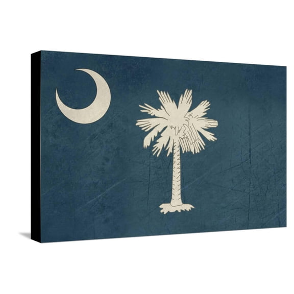 Art.com Grunge South Carolina State Flag Of America, Isolated On White Background Stretched Canvas Print Wall Art by Speedfighter, 24" x 16"