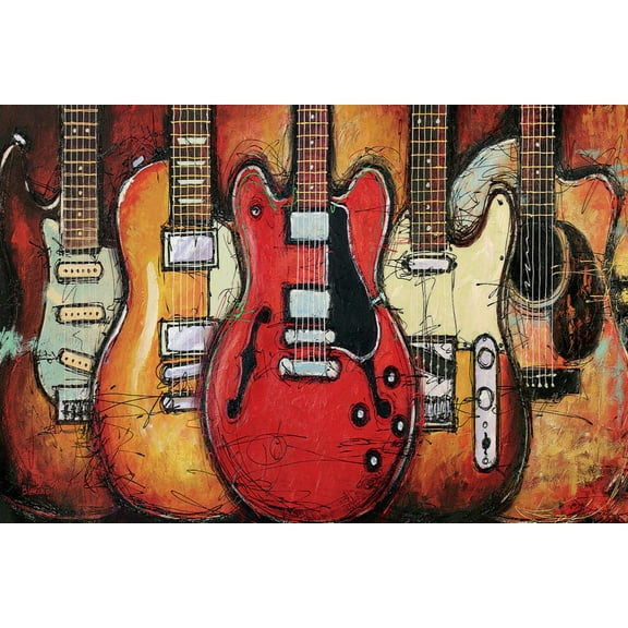 Art.com Guitar Collage Art Print by Bruce Langton, 18" x 12"