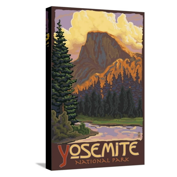 Art.com Half Dome, Yosemite National Park, California Stretched Canvas Print Wall Art by Lantern Press, 12" x 18"