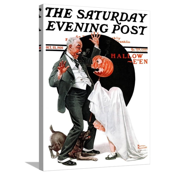 Art.com Halloween Saturday Evening Post Cover, October 23,1920 Stretched Canvas Print Wall Art by Norman Rockwell, 24" x 32"