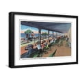 thumbnail image 1 of Art.com Hampton Beach, NH, Listening to the Band on the Casino Veranda Scene Art Print by Lantern Press, Black Frame Wall Art, 23" x 17", 1 of 5
