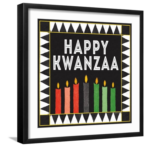 Art.com Happy Kwanzaa II Art Print by Kathleen Parr McKenna, Black Frame Wall Art, 21" x 21"