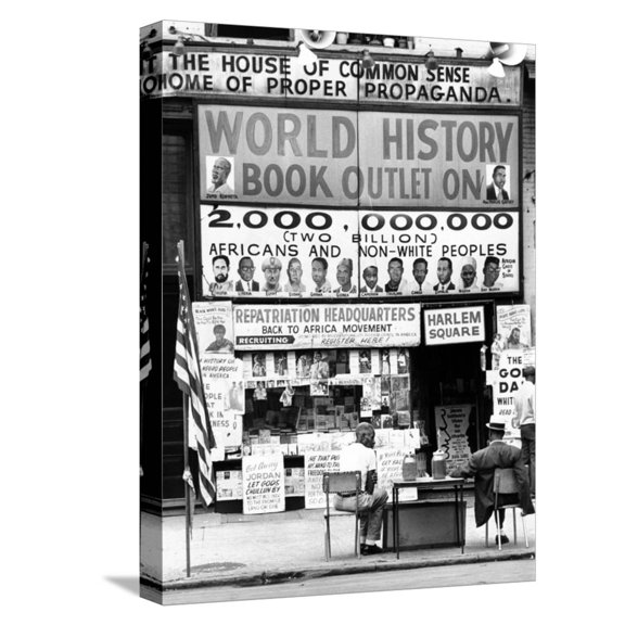 Art.com Harlem Bookstore Named 'The House of Common Sense and the Home of Proper Propaganda' Stretched Canvas Print Wall Art, 12" x 16"