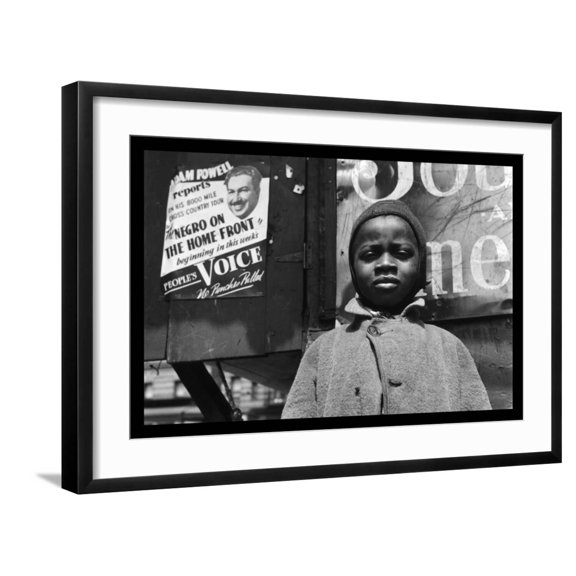 Art.com Harlem Newsboy Art Print by Gordon Parks, Black Frame Wall Art, 29" x 21"