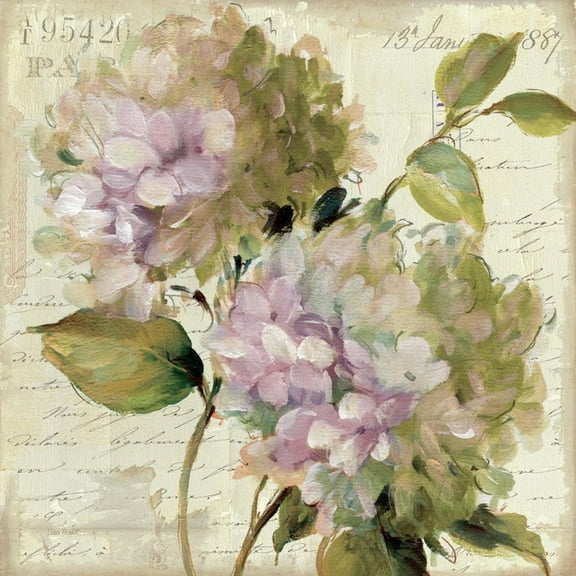 Art.com Harmonious V Marche de Fleurs Script Art Print by Lisa Audit, 16" x 16"