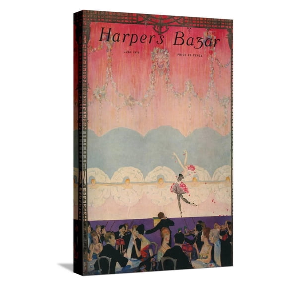 Art.com Harper's Bazaar, July 1916 Stretched Canvas Print Wall Art, 12" x 18"