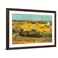 thumbnail image 1 of Art.com Harvest at La Crau with Montmajour in the Background Art Print by Vincent van Gogh, Brown Frame Wall Art, 44" x 32", 1 of 5