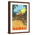 thumbnail image 1 of Art.com Hawaii, Cruise Liner, Girl on Beach Path Art Print, Brown Frame Wall Art, 17" x 23", 1 of 5