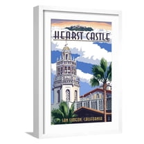 Art.com Hearst Castle - Tower - San Simeon, CA Art Print by Lantern Press, White Frame Wall Art, 17" x 23"