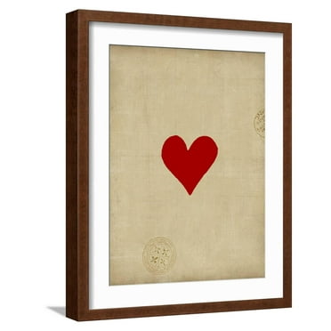 Art.com Heart Art Print by Vision Studio, Brown Frame Wall Art, 17" x 21"