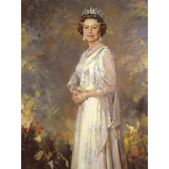 Art.com Her Majesty Queen Elizabeth II Art Print by R. Macarron, 12" x 16"