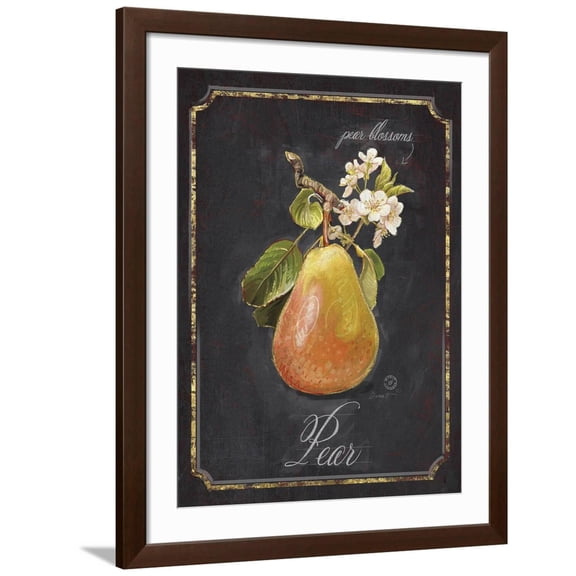 Art.com Heritage Pear Art Print by Chad Barrett, Brown Frame Wall Art, 32" x 40"