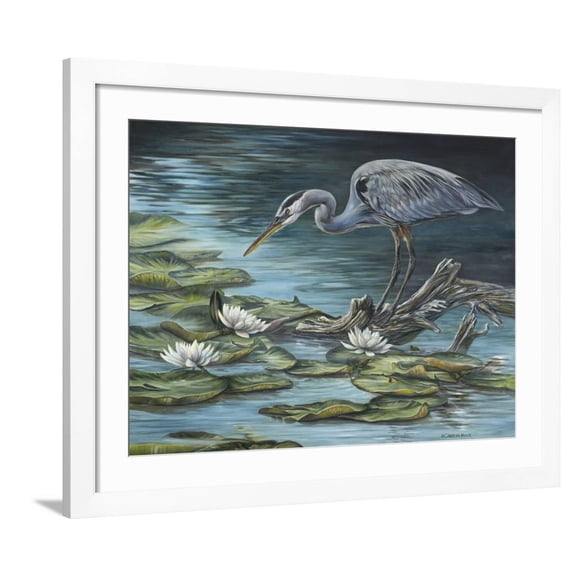 Art.com Heron Haven Art Print by Carolyn Mock, White Frame Wall Art, 40" x 32"