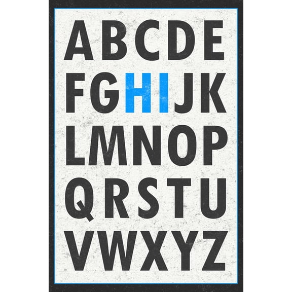 Art.com Hi Alphabet Blue Art Print, 12" x 18"