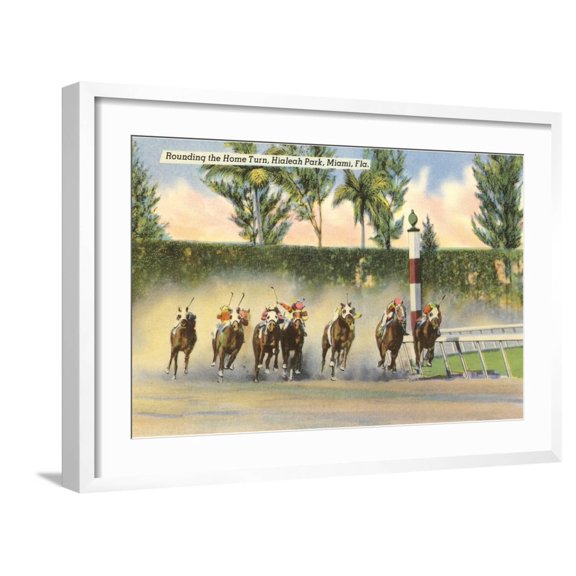 Art.com Hialeah Race Track, Miami, Florida Art Print, White Frame Wall Art, 29" x 21"