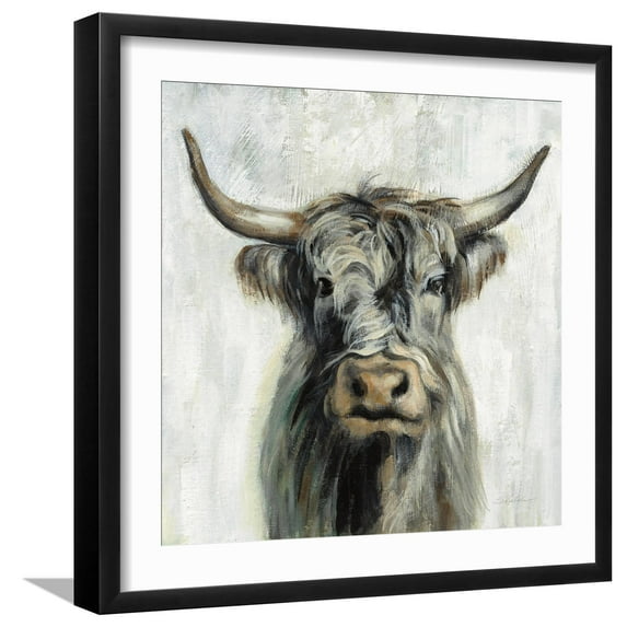 Art.com Highland Cow Art Print by Silvia Vassileva, Black Frame Wall Art, 21" x 21"