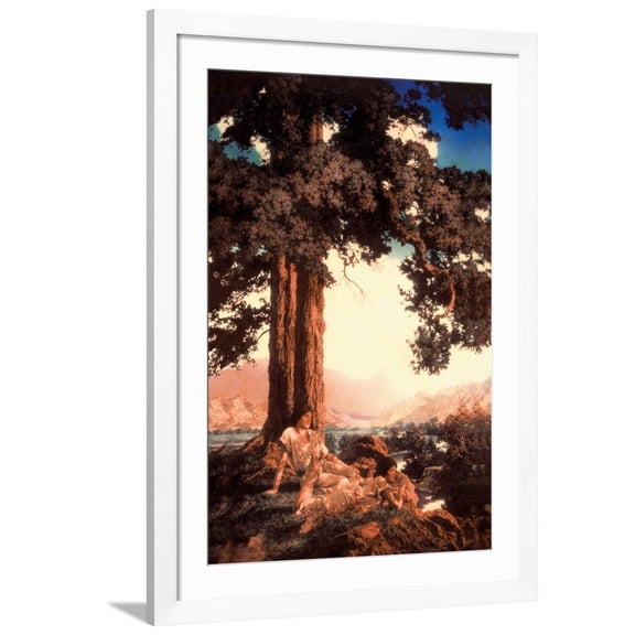 Art.com Hilltop Art Print by Maxfield Parrish, White Frame Wall Art, 32" x 44"