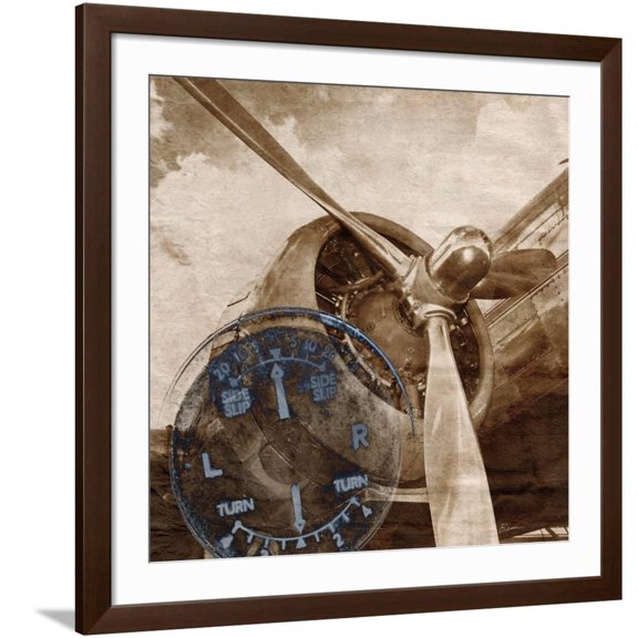 Art.com History of Aviation 2 Art Print by Beau Jakobs, Brown Frame Wall Art, 38" x 38"