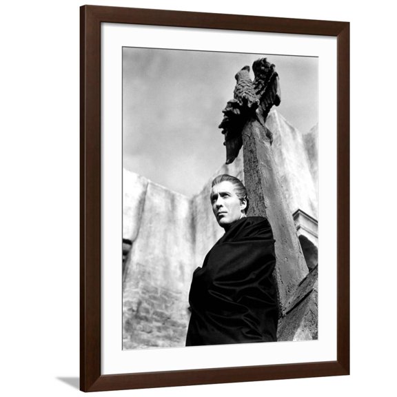Art.com Horror of Dracula, Christopher Lee, 1958 Photo, Brown Frame Wall Art, 32" x 40"