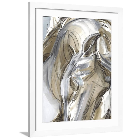 Art.com Horse Abstraction I Art Print, White Frame Wall Art, 32" x 40"