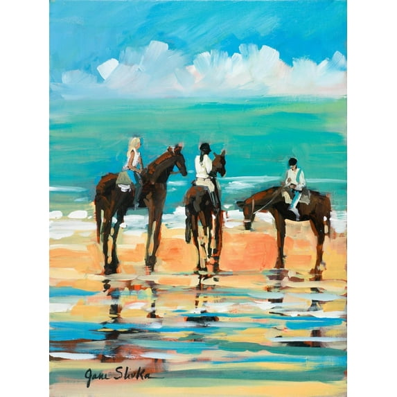 Art.com Horses on the Beach Art Print by Jane Slivka, 24" x 32"